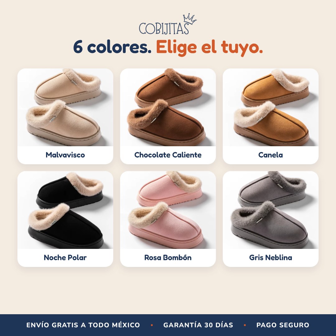 Los 6 colores de las pantuflas Cobijitas